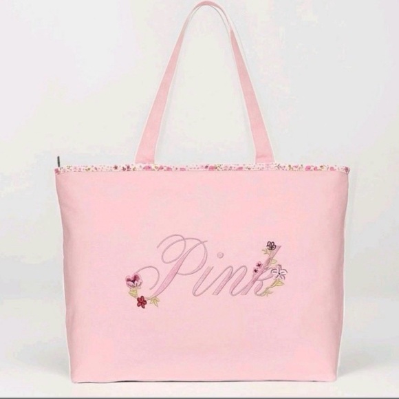 Victoria's Secret Pink Floral Tote Bag - Picture 3 of 8